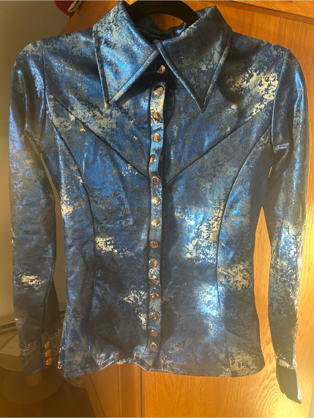 Riverside western show Metallic Blue  Blouse
